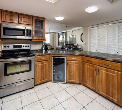 Kitchen with wine chiller