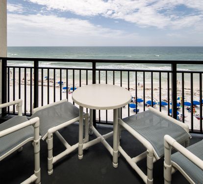 Balcony seating and view