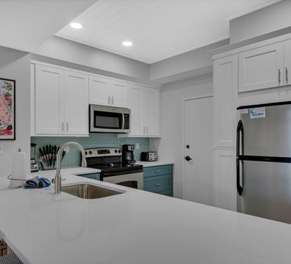Updated kitchen with generous counter space.