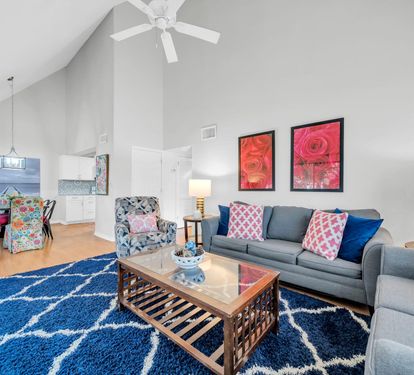 Open Concept Living, Dining, and Kitchen 