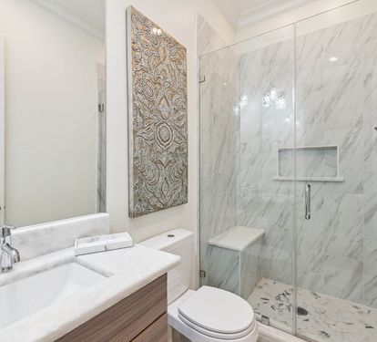 Guest Bathroom - Single Vanity + Walk-In Shower