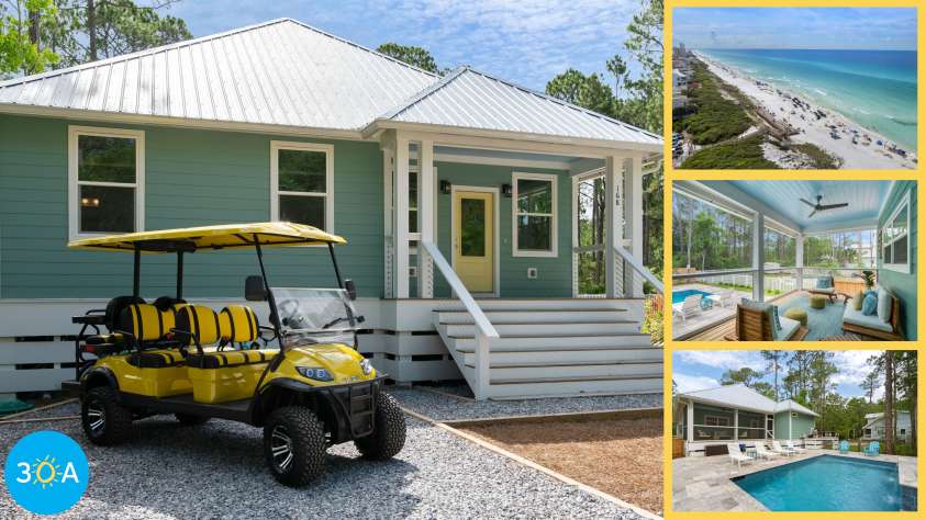 30A Beach House w/ Private Pool/Golf Cart